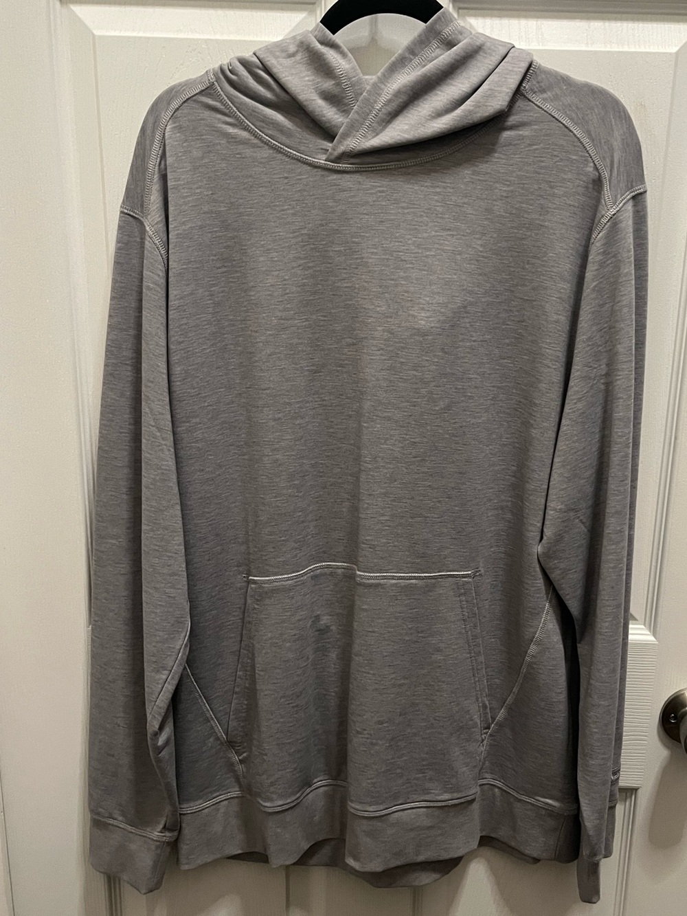 Casual Gray Hooded Pullover Sweatshirt